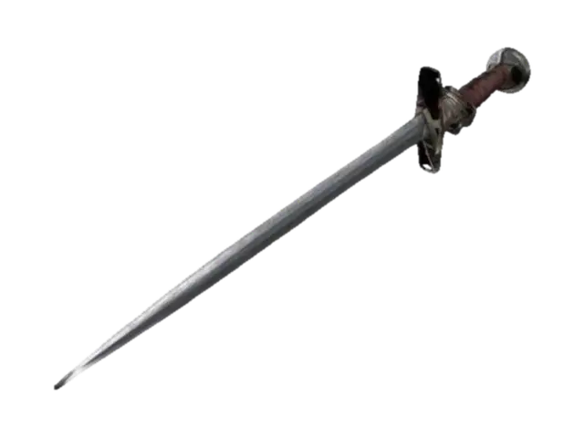 Medieval estoc sword with a long, narrow steel blade, slightly weathered with… - Swords 3D model, vytvořený pomocí AI