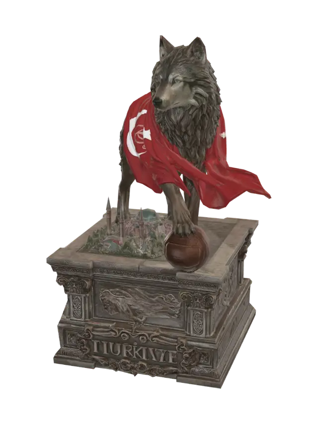 Modello 3D Turkish Wolf Guardian - Folkore, generato dall’IA