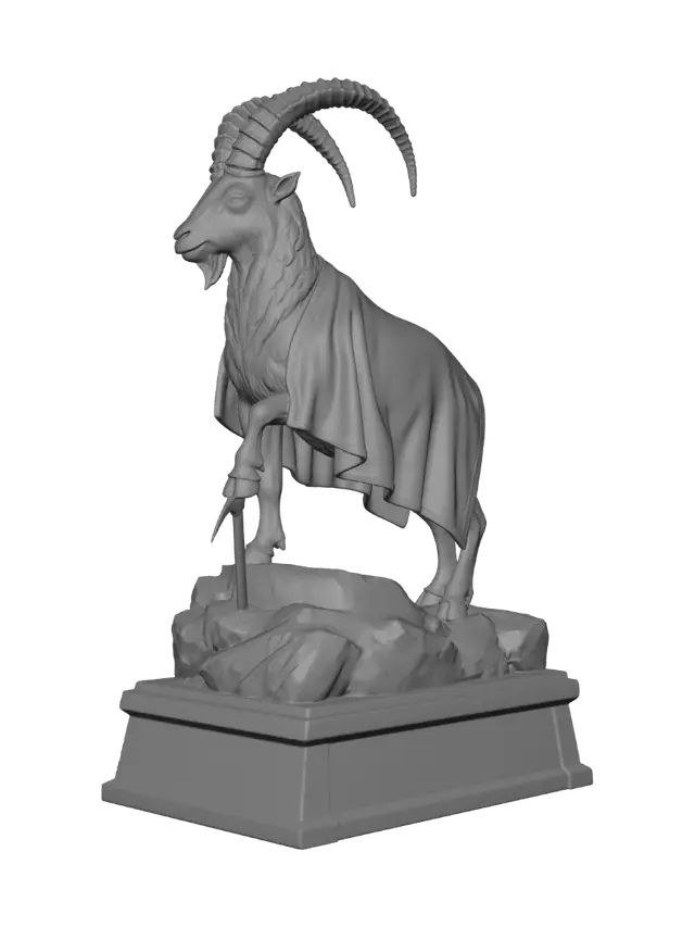 3D model for Swiss Alpine Ibex in a Red Cloak
