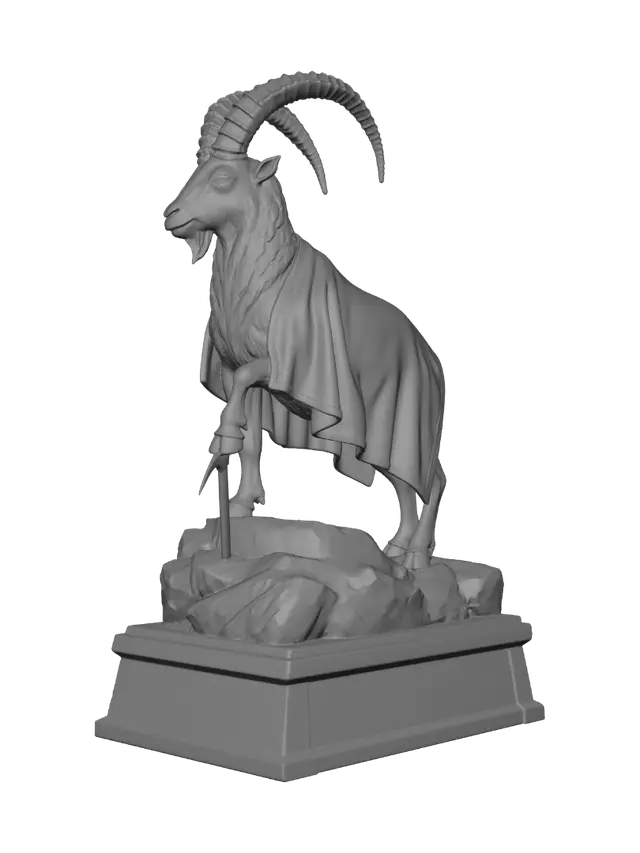 3D model for Swiss Alpine Ibex in a Red Cloak