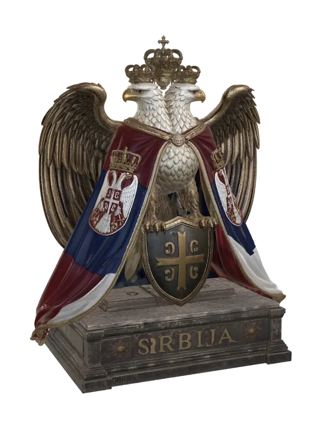 Double-Headed Crowned Eagle of Serbia - Doubleheaded 3D model, vytvořený pomocí AI