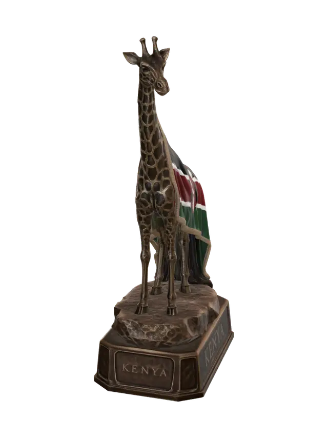 3D model for Giraffe with the Kenyan Flag