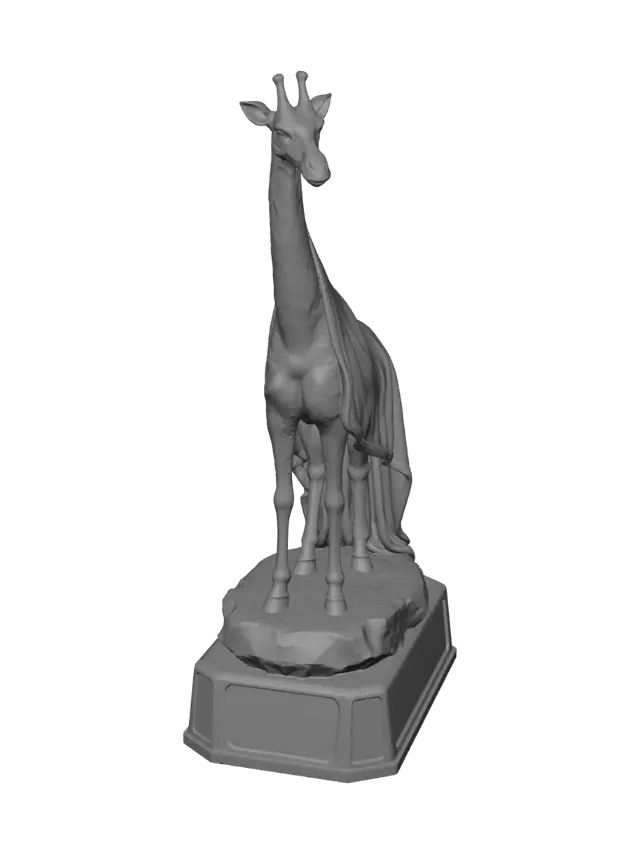 3D model for Giraffe with the Kenyan Flag