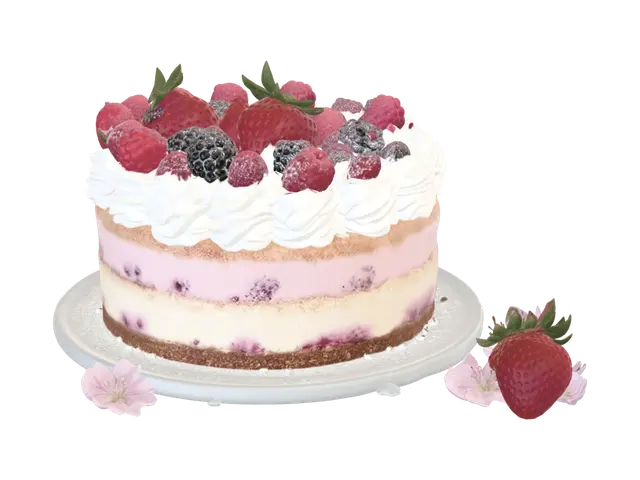 Pastel Berry Dream Cake - Delicate 3D model, vytvořený pomocí AI