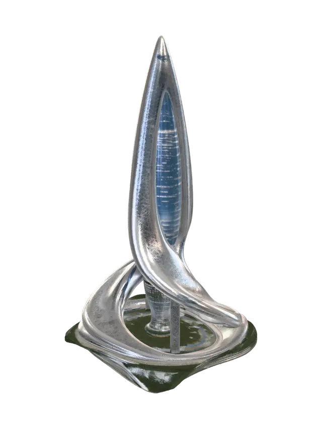 Crystal Spire - Towering 3D model, vytvořený pomocí AI