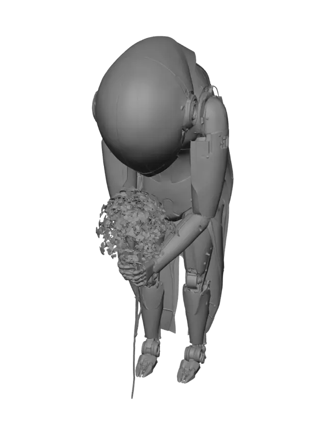 3D model for Rusted Sentinel with a Bouquet