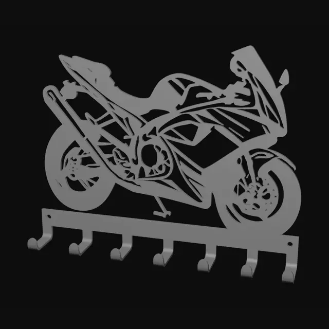 3D model for Motorcycle silhouette wall hook rack
