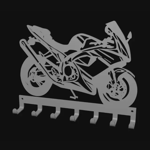3D model for Motorcycle silhouette wall hook rack