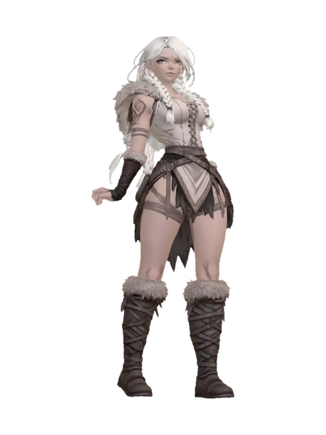Icebound Huntress - Vigilante 3D model, vytvořený pomocí AI