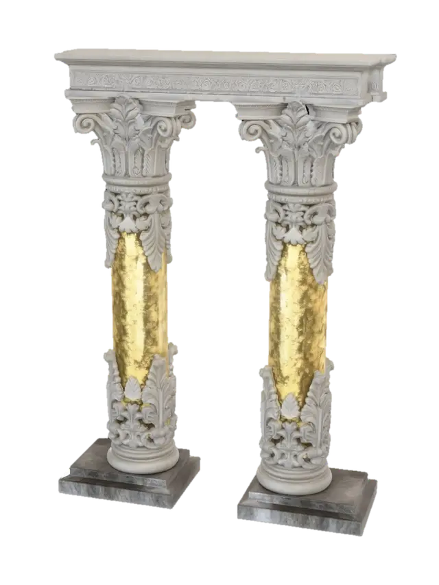 Gilded Corinthian Column - Fluted 3D model, vytvořený pomocí AI