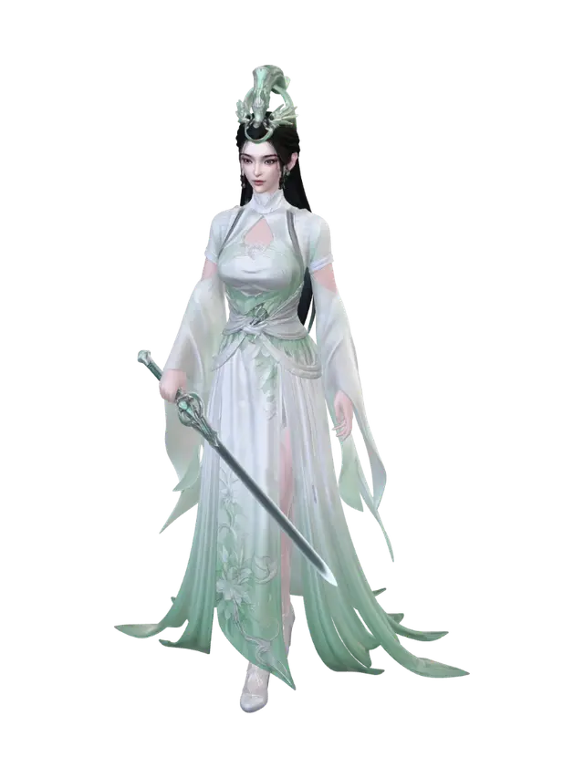 3D model for Jade Lotus Sword Maiden