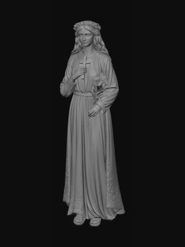 3D model for Pink Gown with Cross and Lilies