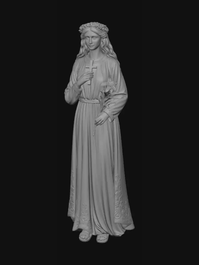 3D model for Pink Gown with Cross and Lilies