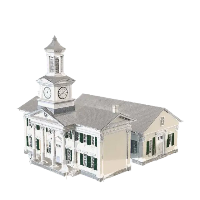 Shepherd University Town Hall - Academic 3D model, vytvořený pomocí AI