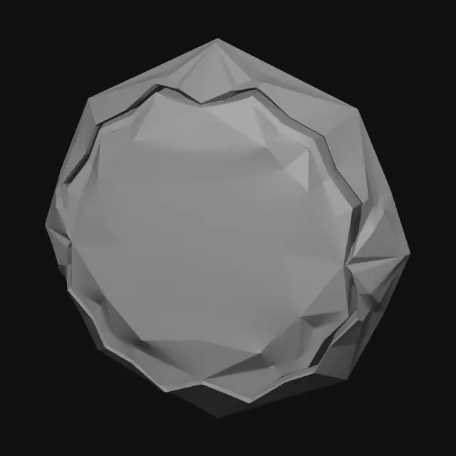 3D model for Luxury floating wellness crystal, transparent glass gemstone, glowing teal and purple energy core, Swarovski-inspired, highly polished, elegant diamond-cut facets, premium wellness brand aesthetic, futuristic, bioluminescent glow, floating particles, cinematic lighting, dreamy purple and teal colours, no rocks, no stone texture, no rough surface, no cracks, no low poly.