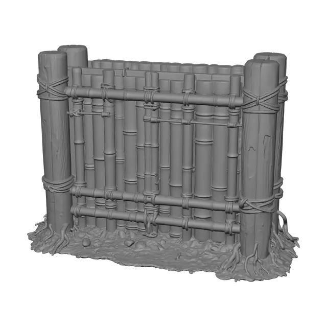 3D model for Rope-Bound Timber Gate (Back View)