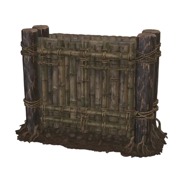 3D model for Rope-Bound Timber Gate (Back View)