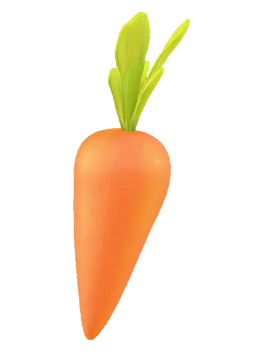 Carrot Delight 3D model, vytvořený pomocí AI