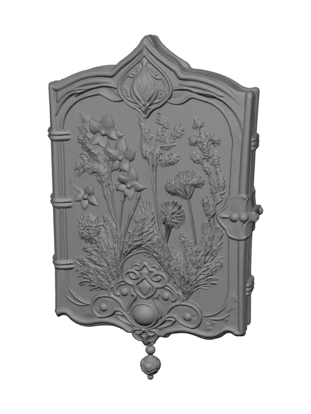 3D model for Golden Floral Manuscript
