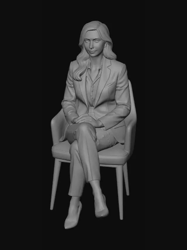 3D model for Executive Portrait in a Gray Suit