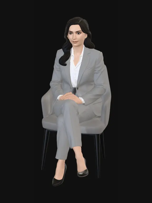 3D model for Executive Portrait in a Gray Suit