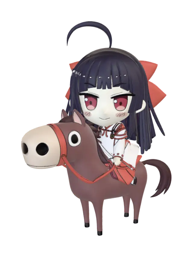 3D model for Chibi Rider on a Brown Horse