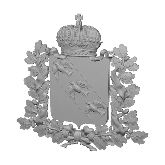 3D model for Crowned Doves Heraldry