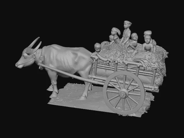 3D model for Oxen and the Child-Carrying Cart