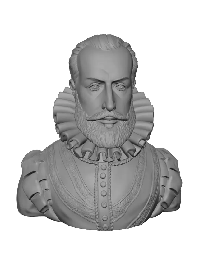 3D model for Bearded Gentleman in a Ruffled Collar