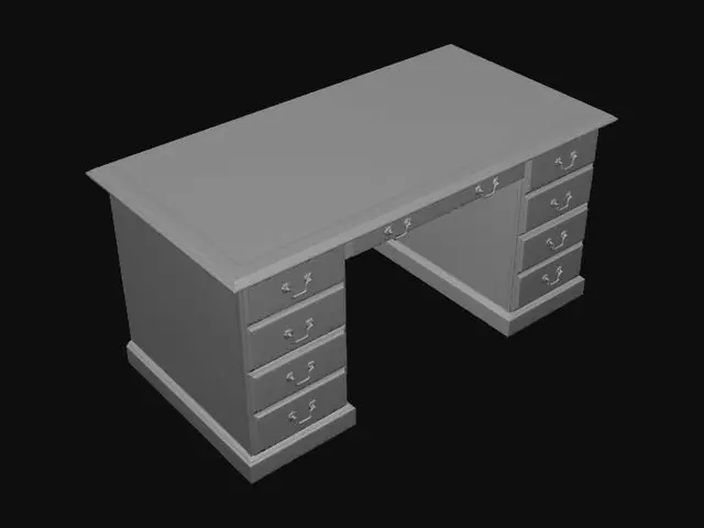 3D model for Executive Mahogany Desk