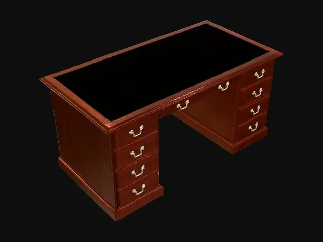 3D model for Executive Mahogany Desk