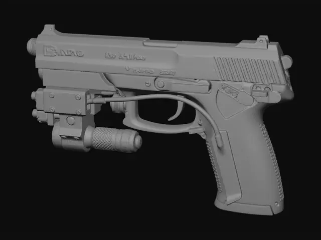 3D model for HK Mark 23 .45 Auto with tactical light