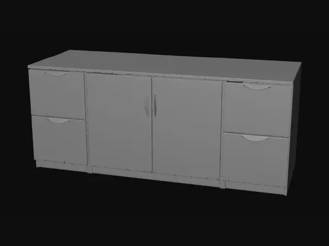 3D model for Gray Wood Sideboard