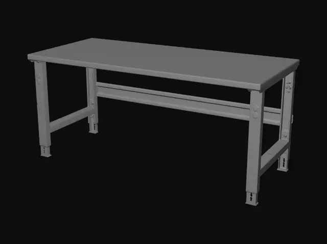 3D model for Wooden Top Workbench
