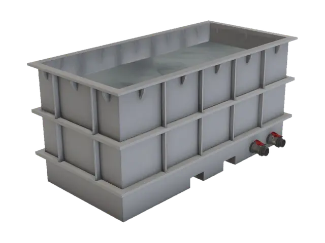 Rectangular Concrete Water Tank - Acid 3D model, vytvořený pomocí AI