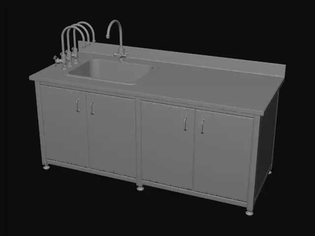 3D model for Multi-Faucet Stainless Steel Sink Station