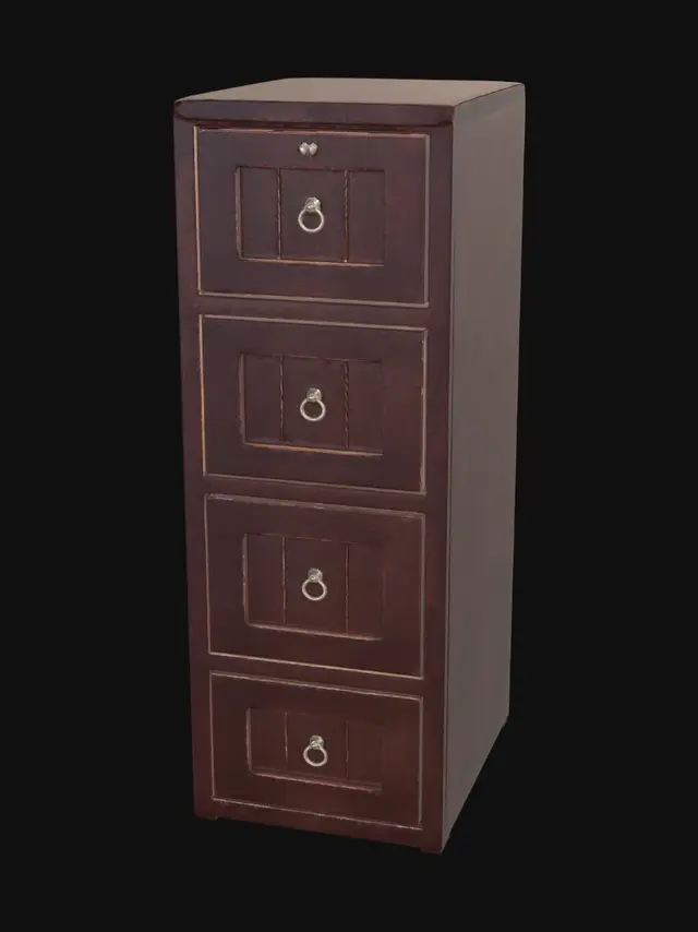 3D model for Dark Wood Four-Drawer Filing Cabinet