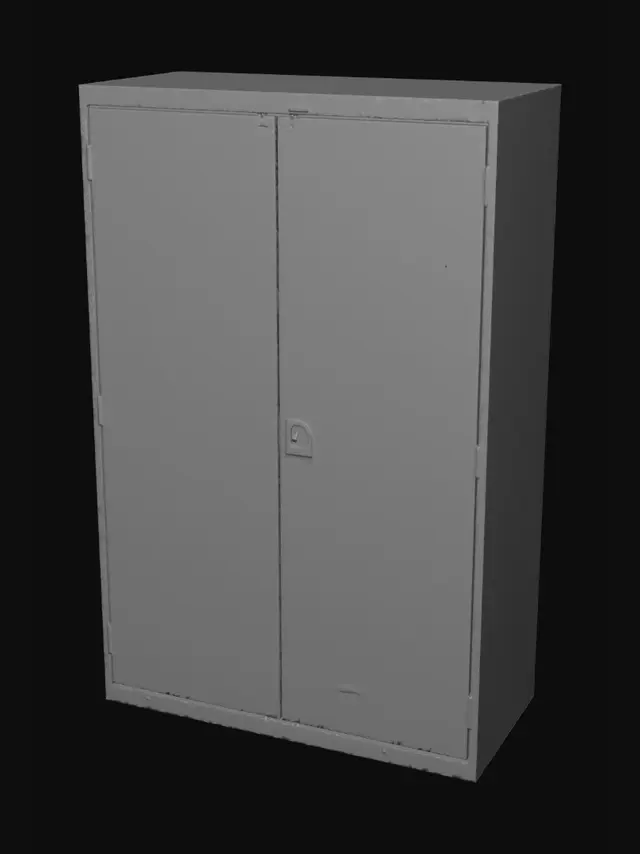 3D model for Blue lockable two-door steel cabinet