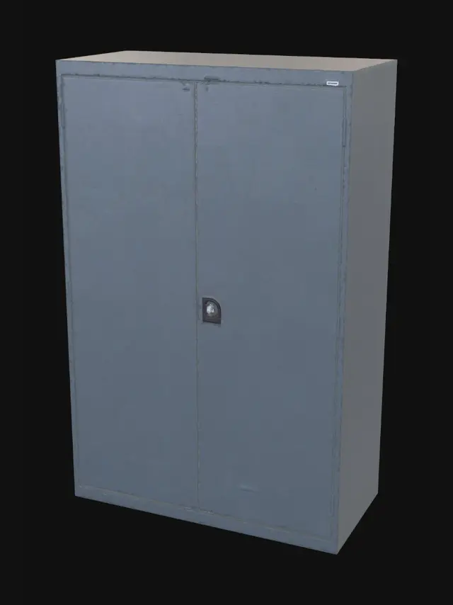 3D model for Blue lockable two-door steel cabinet