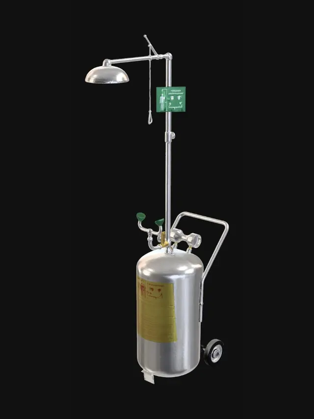 3D model for Portable gas cylinder on a wheeled cart