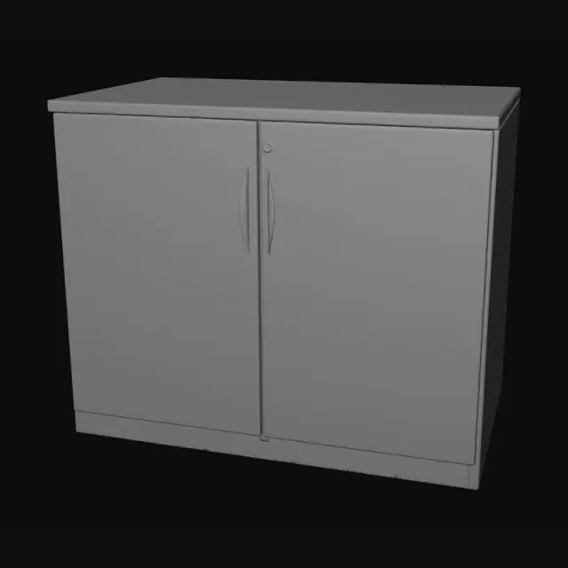 3D model for Grey Oak Two-Door Cabinet