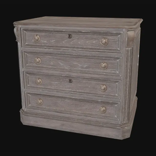 3D model for Weathered Oak Chest of Drawers
