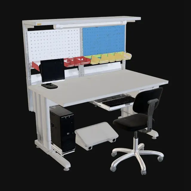 3D model for Electronics Workbench with Parts Organizers