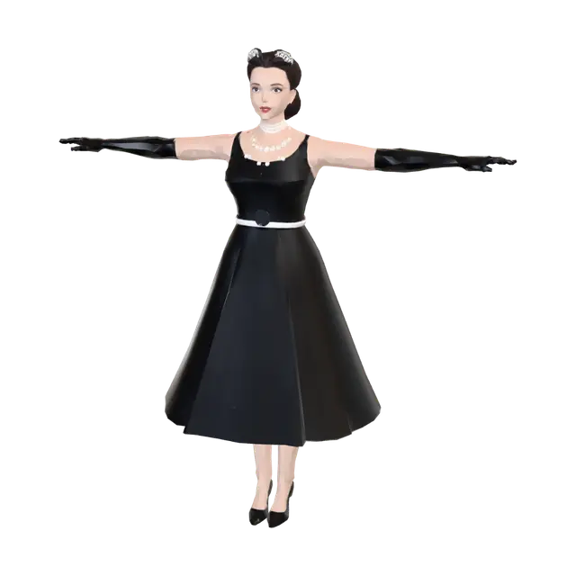 3D model for Elegance in Black Satin