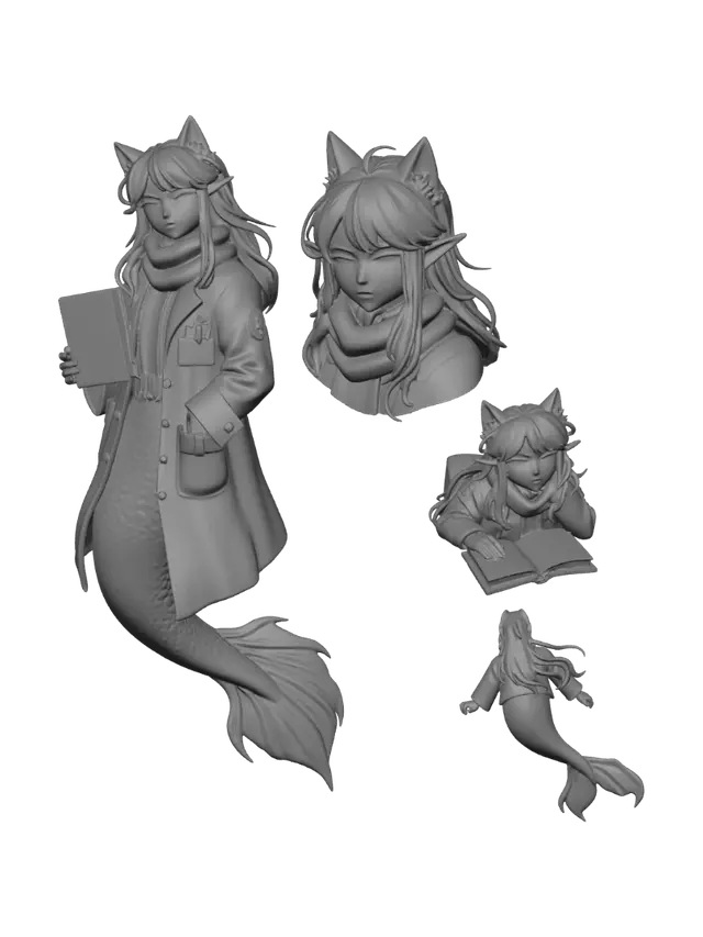 3D model for Nami, a sereia pesquisadora de vida marinha