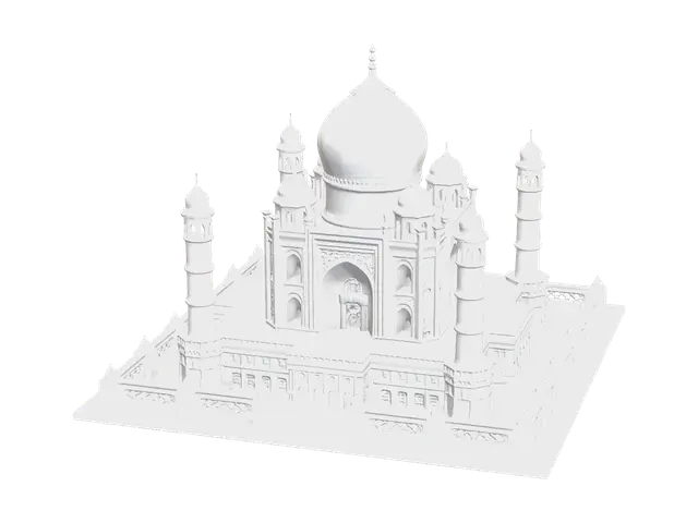 Low-Poly Taj Mahal - Triangle 3D model, vytvořený pomocí AI