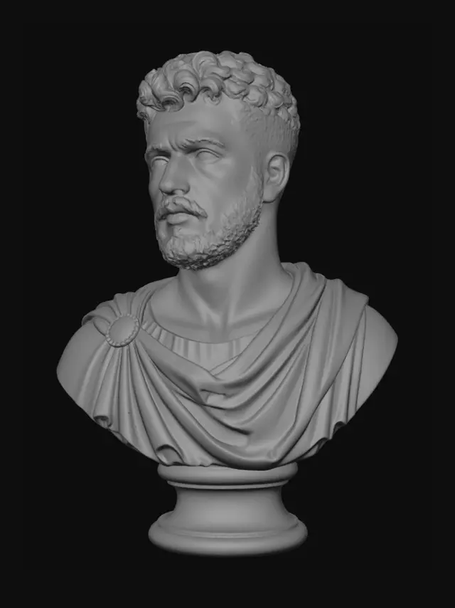 3D model for Bearded Roman Emperor Bust