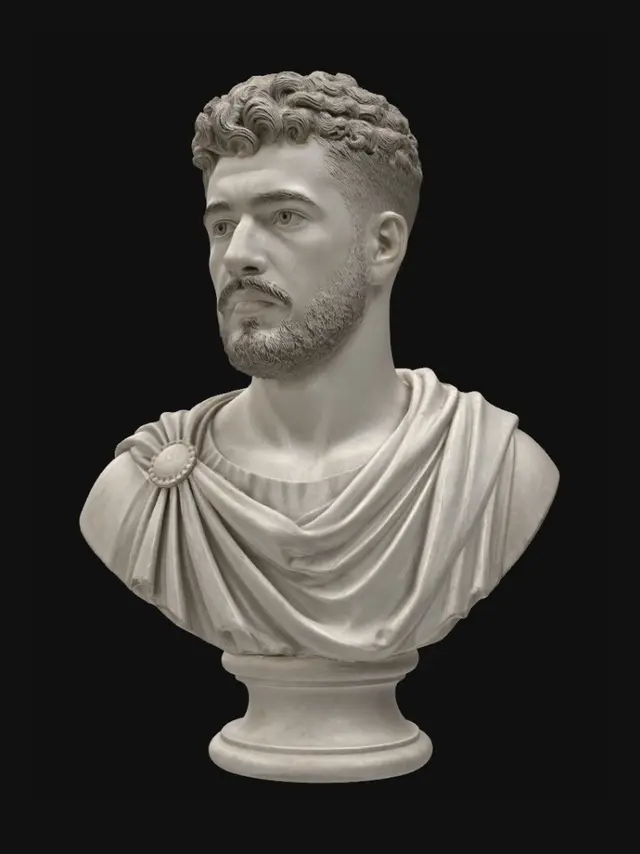 3D model for Bearded Roman Emperor Bust