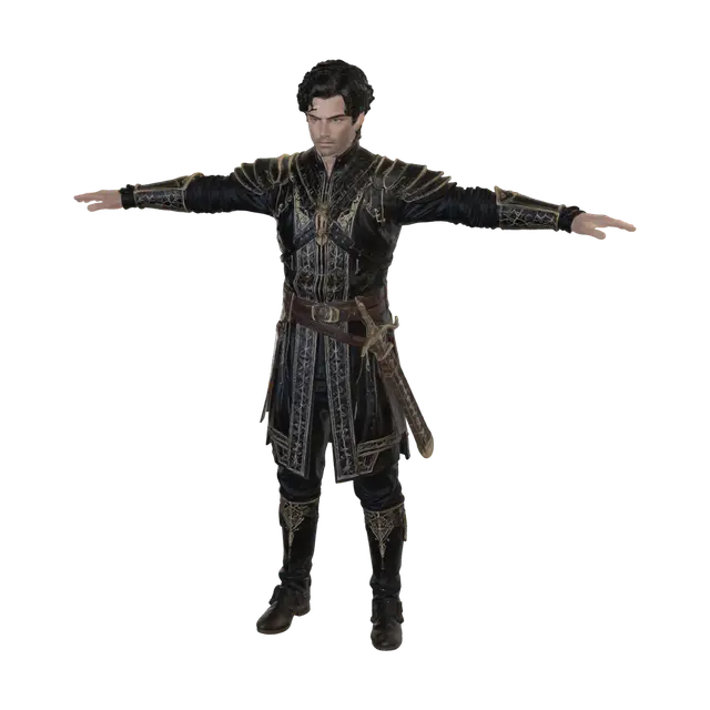 Embersteel Warden - Armorset 3D model, vytvořený pomocí AI