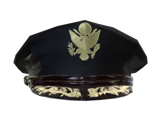 Laurel Crest on a Black Military Cap - Insignia 3D model, vytvořený pomocí AI